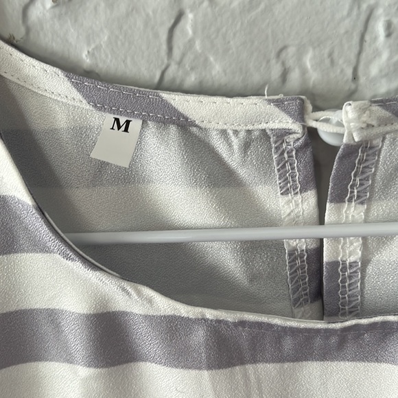 Striped Gray and White Dress - Picture 4 of 4